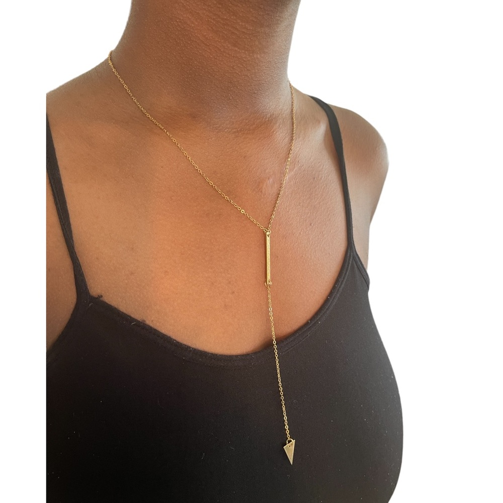 Gold Arrow Dangle Pendant Necklace